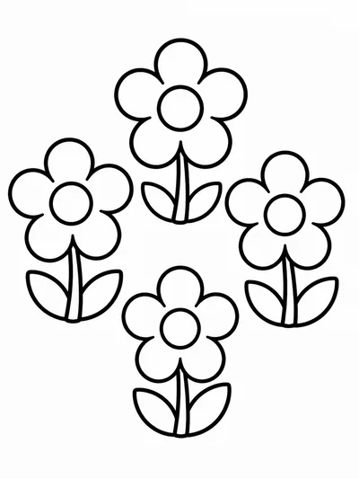 Цифра 4 — цветы