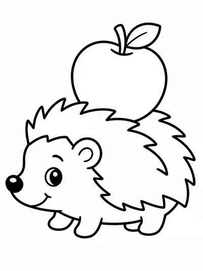 Ёжик с яблоком