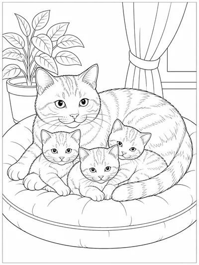Кошка с котятами