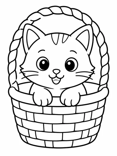 Котёнок в корзинке