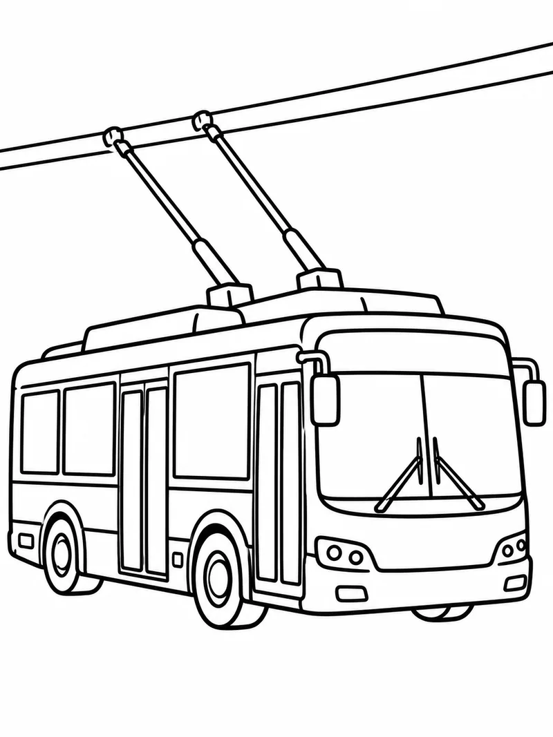 Раскраска Троллейбус
