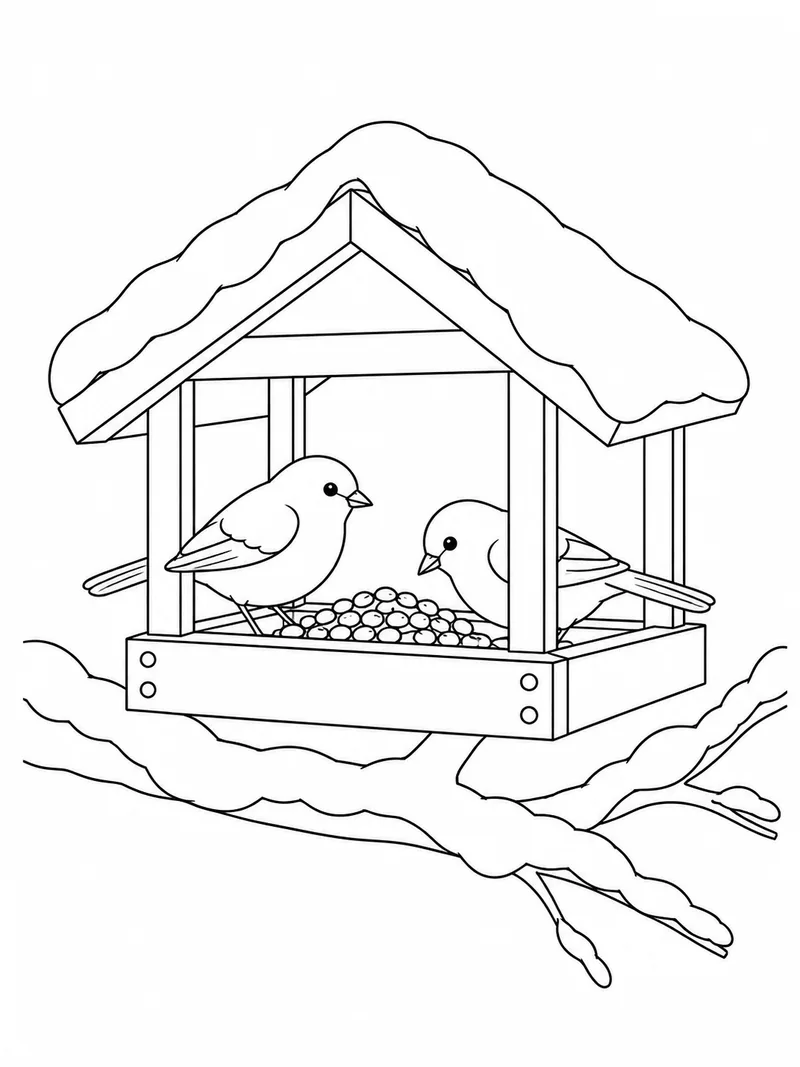 Раскраска Птичья кормушка